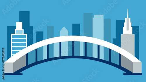 Urban skyline cityscape with bridge over the river architecture