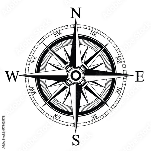 Vintage compass rose