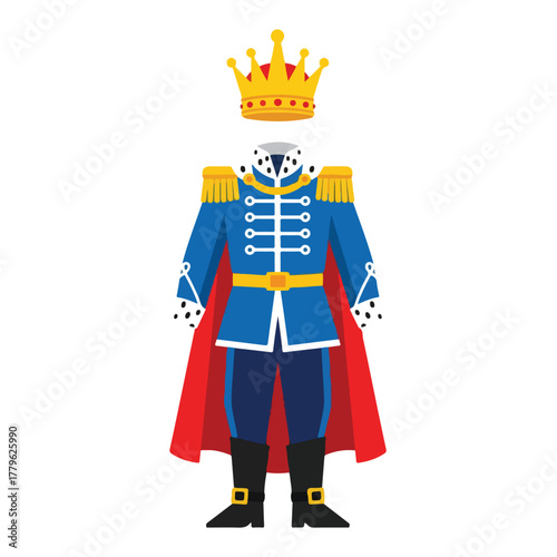 Kings royal blue uniform and red cape
