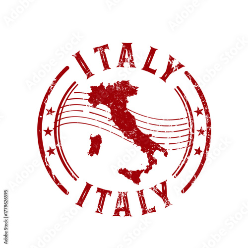 Italy rubber stamp, grunge style vector illustration
