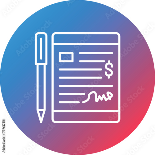 Smart Contact Line Gradient Circle Background Icon