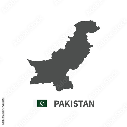 Pakistan map flag illustration on white background