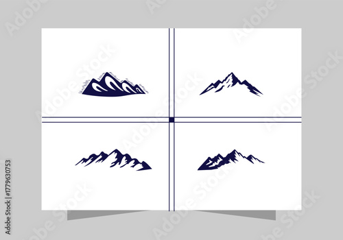 Hill logo Abstract Mountain Range logo  in Gold and Black design