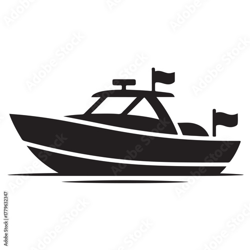 Modern motorboat isolated on white background, a sleek and powerful vessel for water adventures