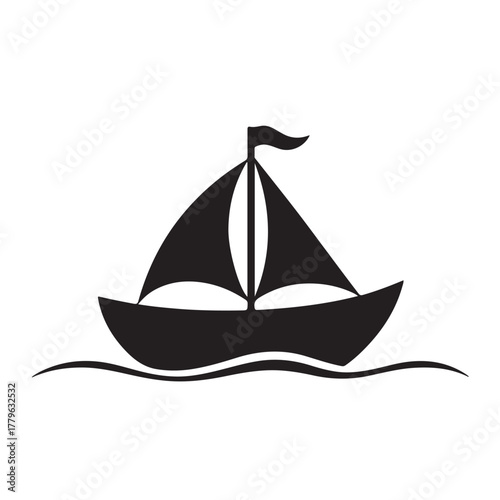 Sailboat icon isolated on white background, a classic symbol of maritime adventure and exploration