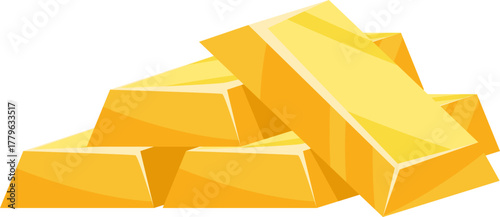 gold bars are piled up precious rare metal vector illustration