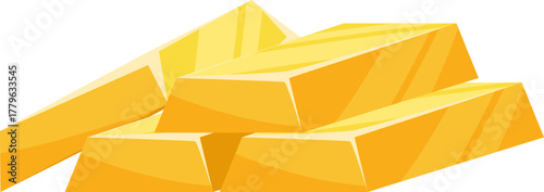 gold bars are piled up precious rare metal vector illustration