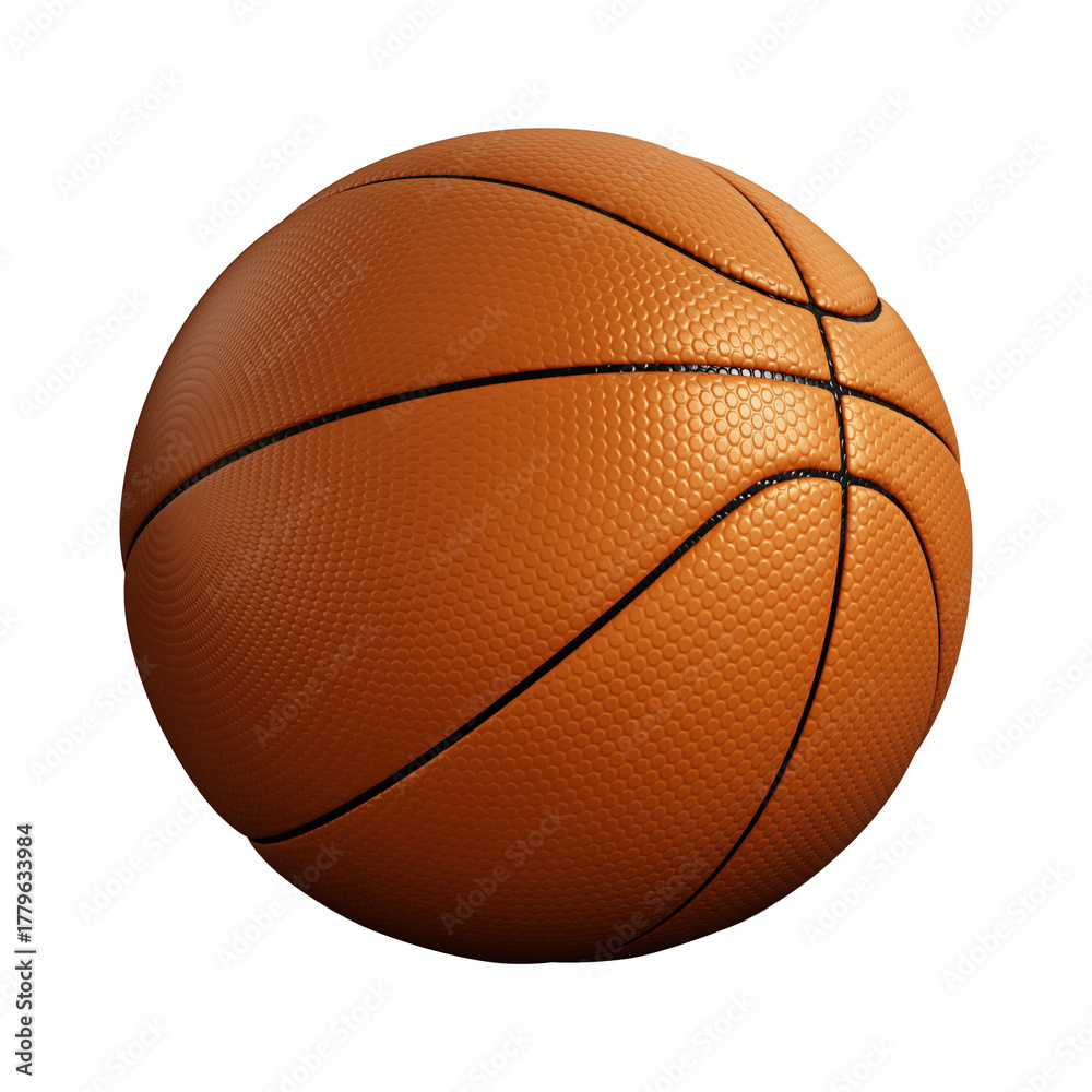 Fototapeta premium Basketball on transparent background. 3D illustration