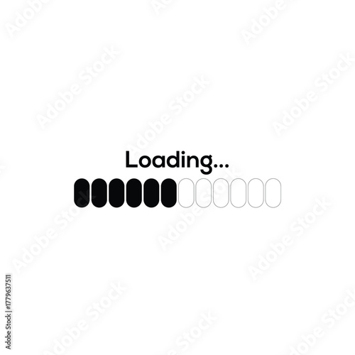 Loading bar vector illustration progress indicator graphic element isolated on white background