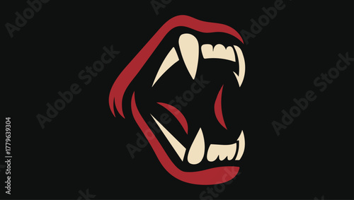Valokuva Stylized Gorilla Jaw, gorilla jaw illustration, gorilla logo design, aggressive