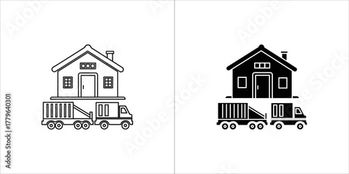 House on a truck icon