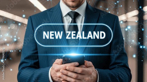 Business Professional Global Network Data Connection Smartphone