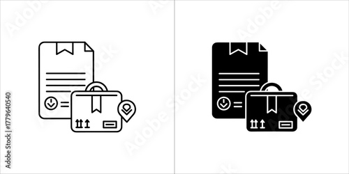 Document with package and location pin