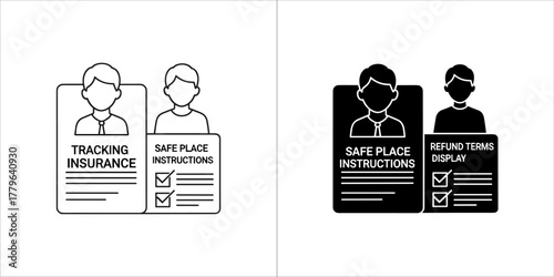 Insurance and safe place instructions icons