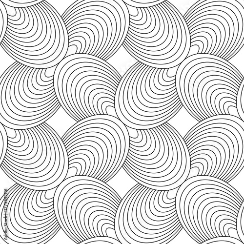 Vector seamless pattern. Modern geometric background with shaped tiles.