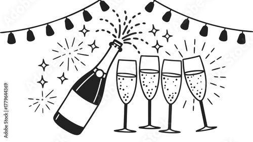 "Elegant 'Goodbye 2K25' typography design, minimal clean vector, gold and white color palette, smooth gradient, modern serif font with soft shadows, transparent background, luxury aesthetic."