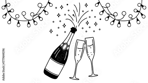 "Elegant 'Goodbye 2K25' typography design, minimal clean vector, gold and white color palette, smooth gradient, modern serif font with soft shadows, transparent background, luxury aesthetic."