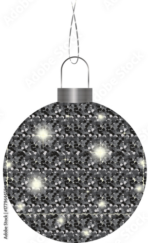 Silver Christmas tree ball decoration