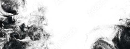 Vector engrave smoke waves flow texture background. Fluid smoky frame with central copy space.