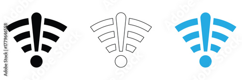 Wi-Fi connection alert icon set for technology needs, ensuring you stay connected with strong signals and reliable network access in a modern design