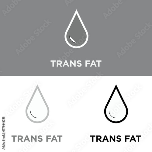  Vector sign of trans fat free icon food product