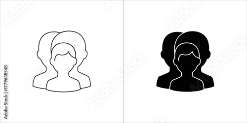 Group of people icon in black and white