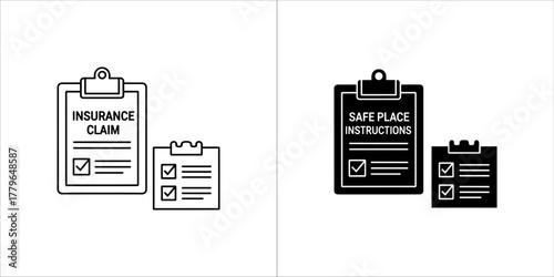 Insurance claim form and safe place instructions
