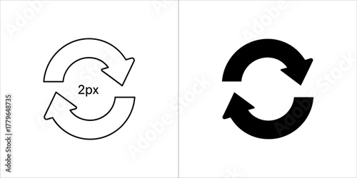 Two arrows in circle