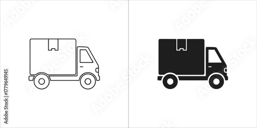 Icon of a delivery truck with a box