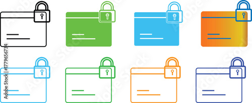 Credit card secure icons. vector Payment Protection and Online Security Symbols. Payment protection symbol, Online security signs in vector