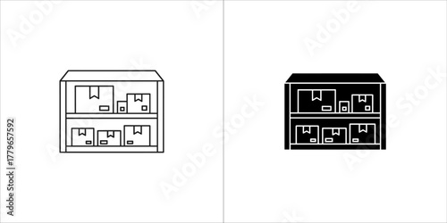 Warehouse storage icon for web and mobile