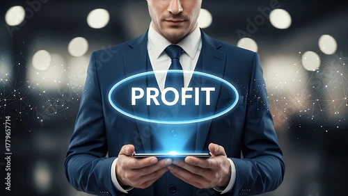 Businessman Projects Digital Profit From Device