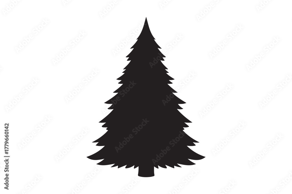 Fototapeta premium Christmas Tree silhouette vector illustration, Set of Christmas Tree silhouette vector , Christmas Tree silhouette bundle 