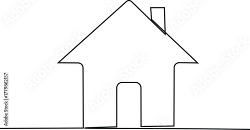 Continuous one line drawing of home icon. Modern house illustration. Single line art home illustration. Vector illustration for the web design continuous thin line home graphic illustration