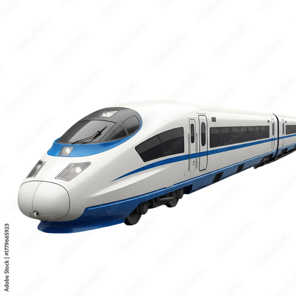 Naklejka premium Modern High-Speed Train on Black Background