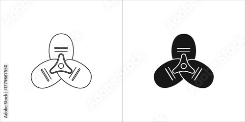 Black and white propeller icon for web design