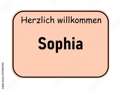 German city welcome sign with text 