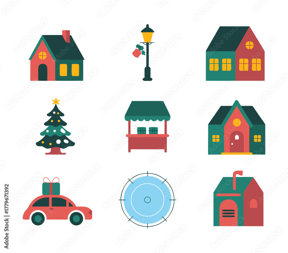 Naklejka premium vector illustration of a house Elements Collection