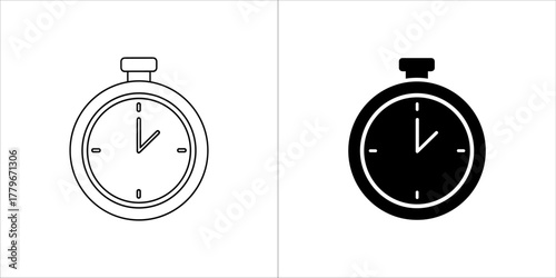 Stopwatch icon, timer, vector illustration