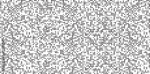 Monochrome texture composed of irregular graphic elements. Distressed uneven grunge background. Abstract vector illustration. Overlay for interesting effect and depth. Isolated on white background.