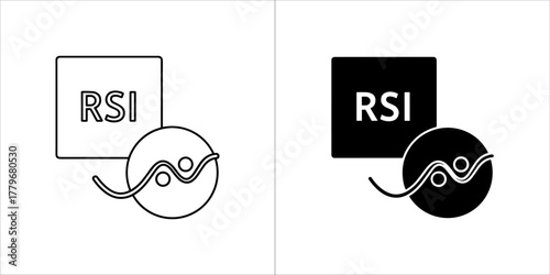 Rsi indicator icon for stock market concept