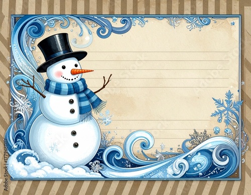 snowman with a banner
