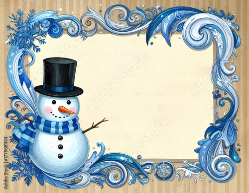 snowman with frame