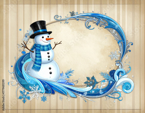 snowman with frame 