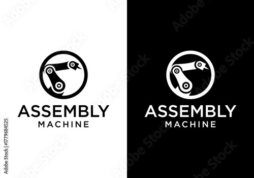 vector design of automatic factory machine logo icon