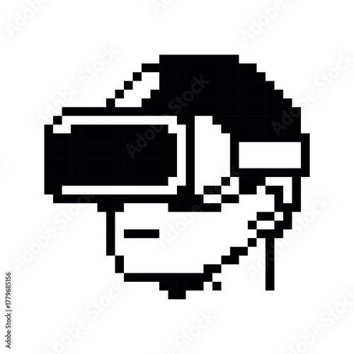 Depiction of a Computer Screen Displaying a Social Media Profile Page in Pixel Art