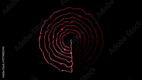 Glowing Pink Neon Radar Circle Animation on Black Background