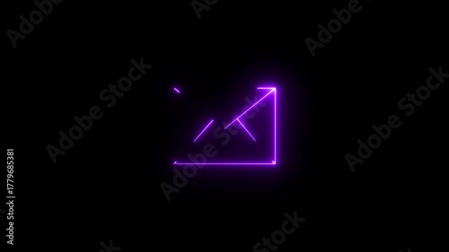 neon message icon animation with black background. glowing neon message icon concept.Glowing neon Mail icon isolated message 4k video animation