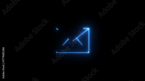 neon message icon animation with black background. glowing neon message icon concept.Glowing neon Mail icon isolated message 4k video animation