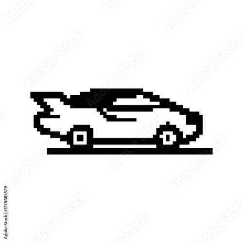 Pixelated Cityscape Icons Depicting Modern Green Architecture and Buildings